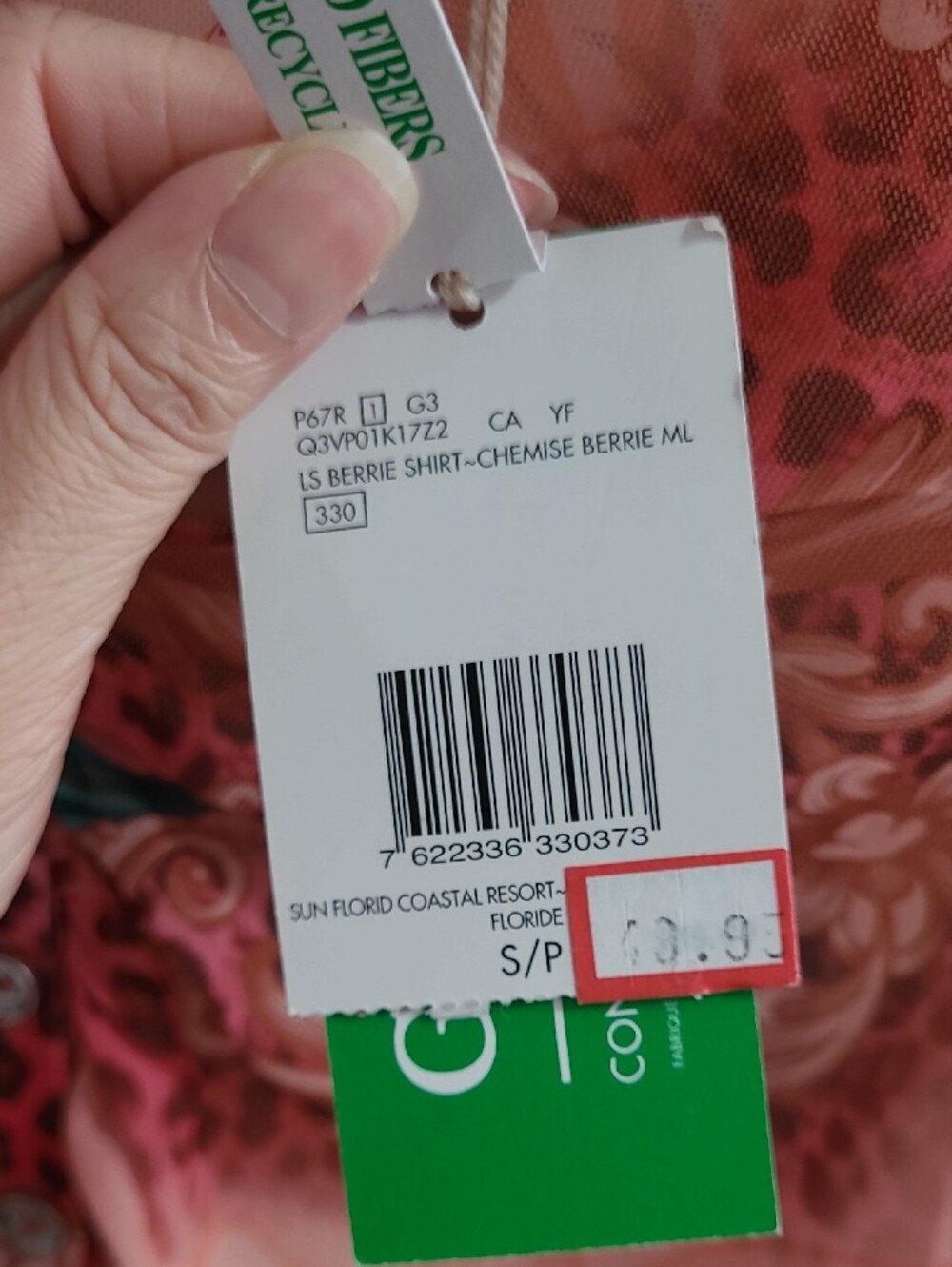GUESS LS Chemise Berrie Shirt - Sun Florid Coastal Resort Long Sleeve Top - Picture 3 of 12